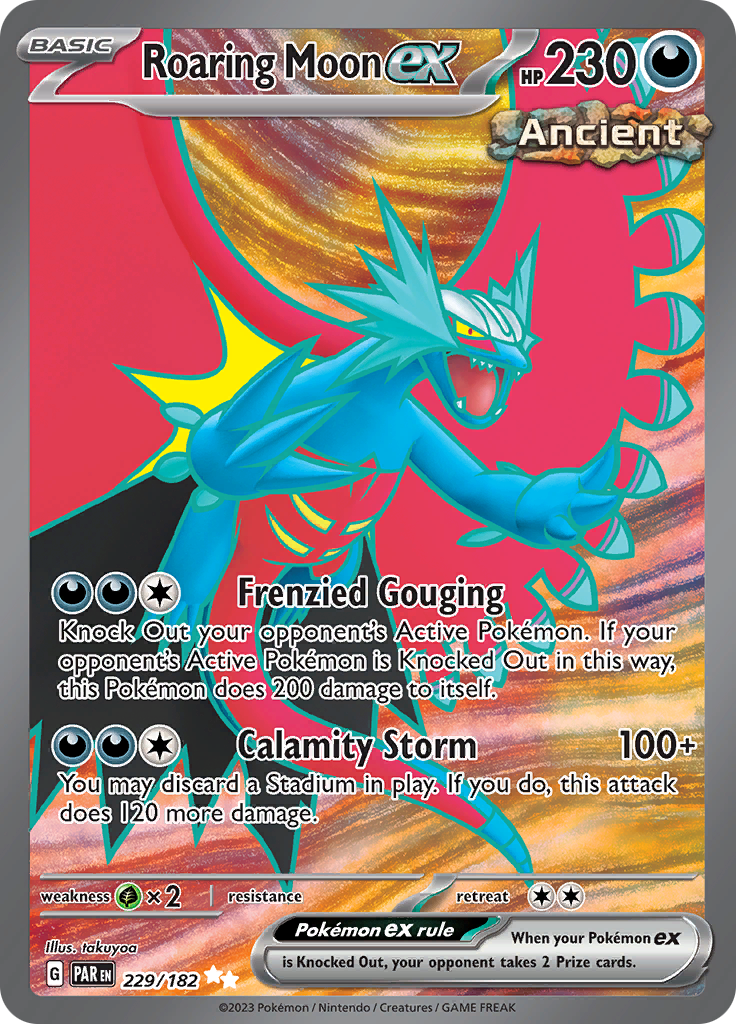 Roaring Moon ex (229/182) [Scarlet & Violet: Paradox Rift] | Odin's Place