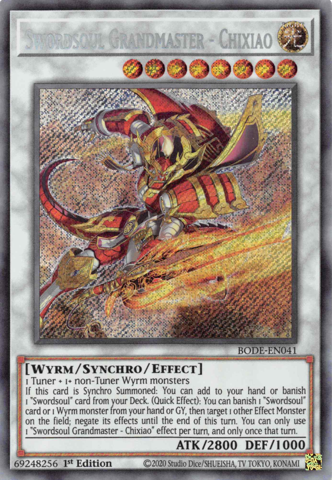 Swordsoul Grandmaster - Chixiao [BODE-EN041] Secret Rare | Odin's Place