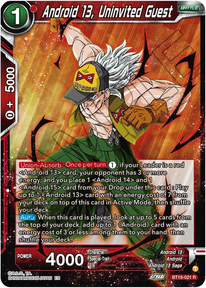Android 13, Uninvited Guest (BT19-021) [Fighter's Ambition] | Odin's Place