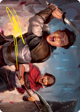 Daybreak Combatants Art Card (Gold-Stamped Signature) [Innistrad: Crimson Vow Art Series] | Odin's Place