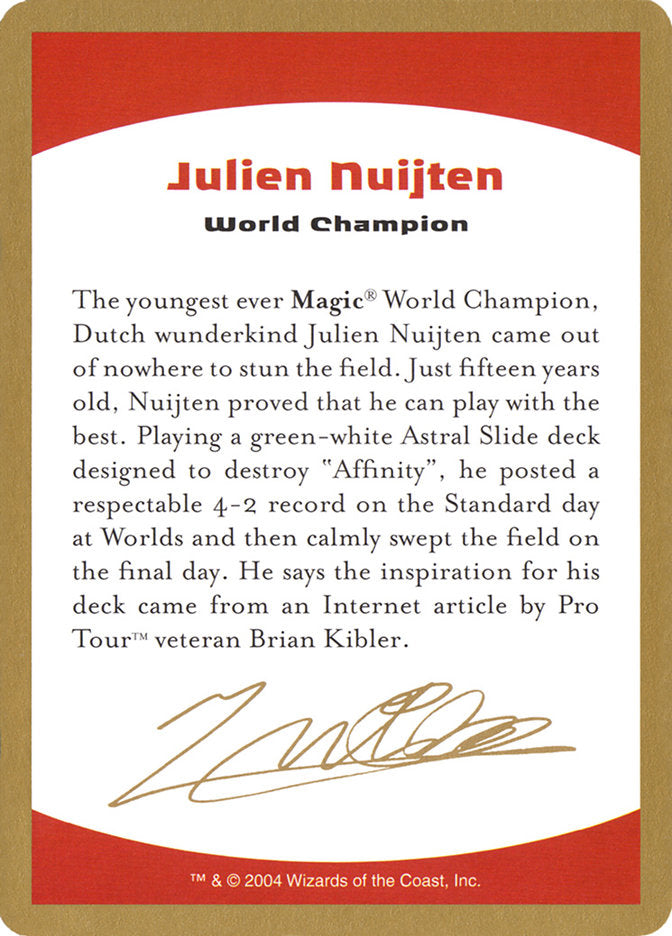 Julien Nuijten Bio [World Championship Decks 2004] | Odin's Place