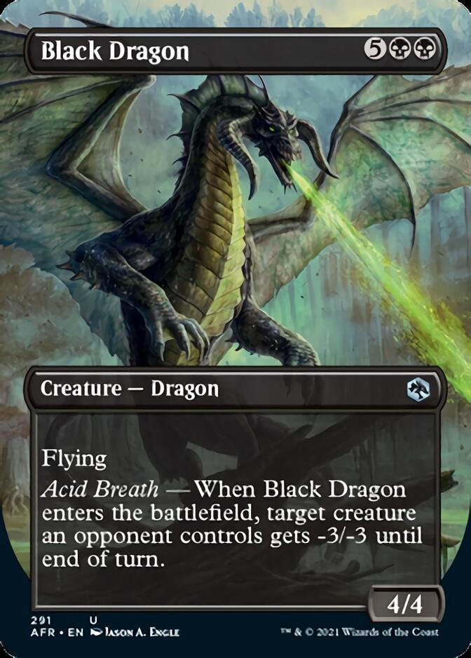 Black Dragon (Borderless Alternate Art) [Dungeons & Dragons: Adventures in the Forgotten Realms] | Odin's Place