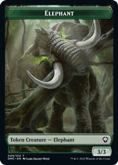 Elephant // Treasure Double-Sided Token [Dominaria United Commander Tokens] | Odin's Place