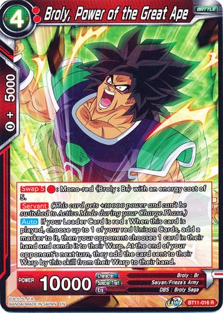 Broly, Power of the Great Ape (BT11-016) [Vermilion Bloodline] | Odin's Place