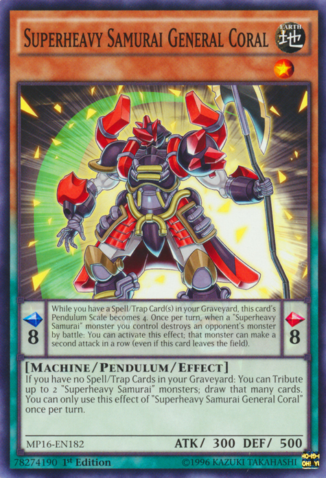Superheavy Samurai General Coral [MP16-EN182] Common | Odin's Place