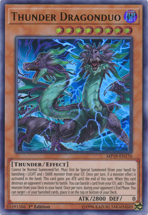 Thunder Dragonduo [MP19-EN170] Ultra Rare | Odin's Place