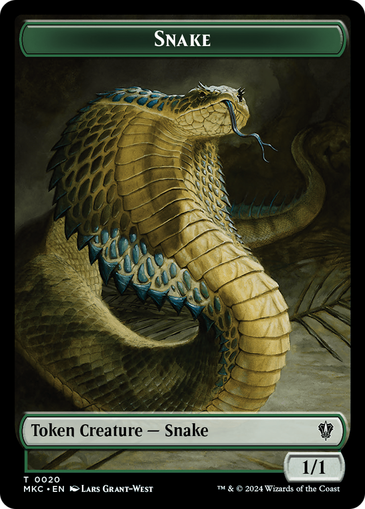 Snake // Morph Double-Sided Token [Murders at Karlov Manor Commander Tokens] | Odin's Place