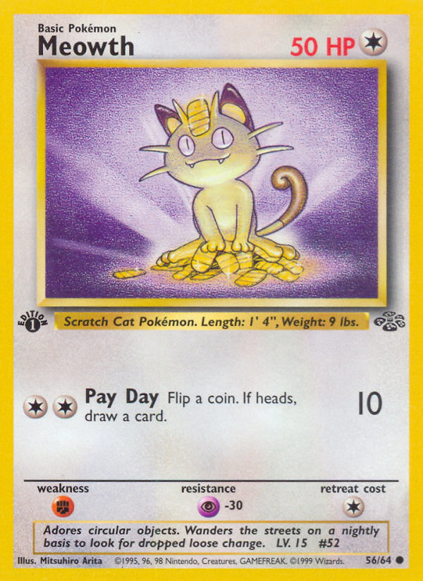 Meowth (56/64) [Jungle 1st Edition] | Odin's Place