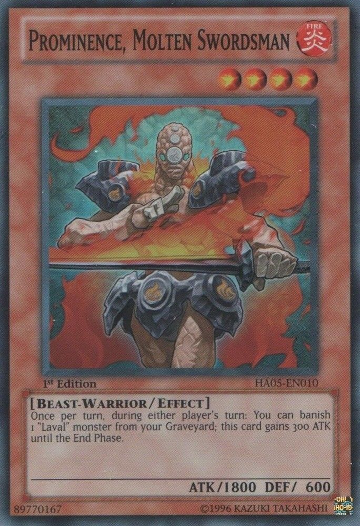 Prominence, Molten Swordsman [HA05-EN010] Super Rare | Odin's Place