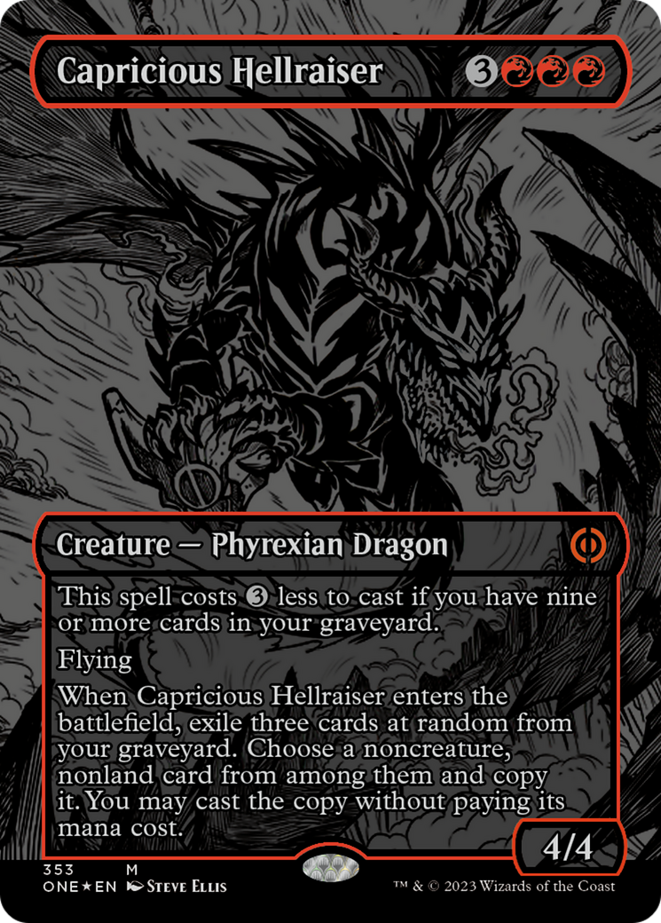 Capricious Hellraiser (Oil Slick Raised Foil) [Phyrexia: All Will Be One] | Odin's Place
