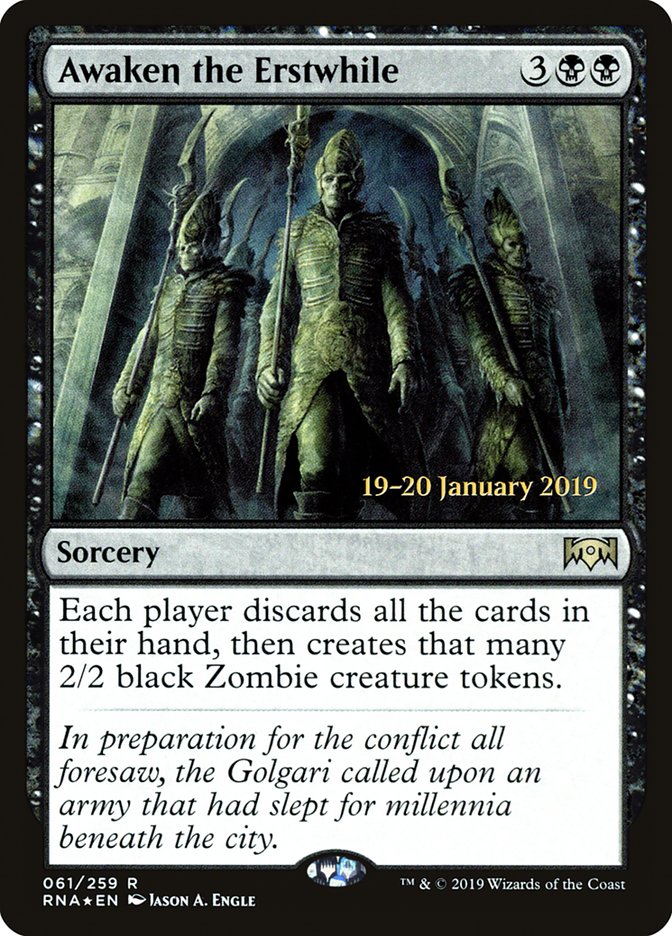 Awaken the Erstwhile (61) [Ravnica Allegiance Prerelease Promos] | Odin's Place
