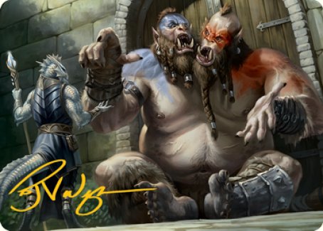 Ettin Art Card (Gold-Stamped Signature) [Dungeons & Dragons: Adventures in the Forgotten Realms Art Series] | Odin's Place