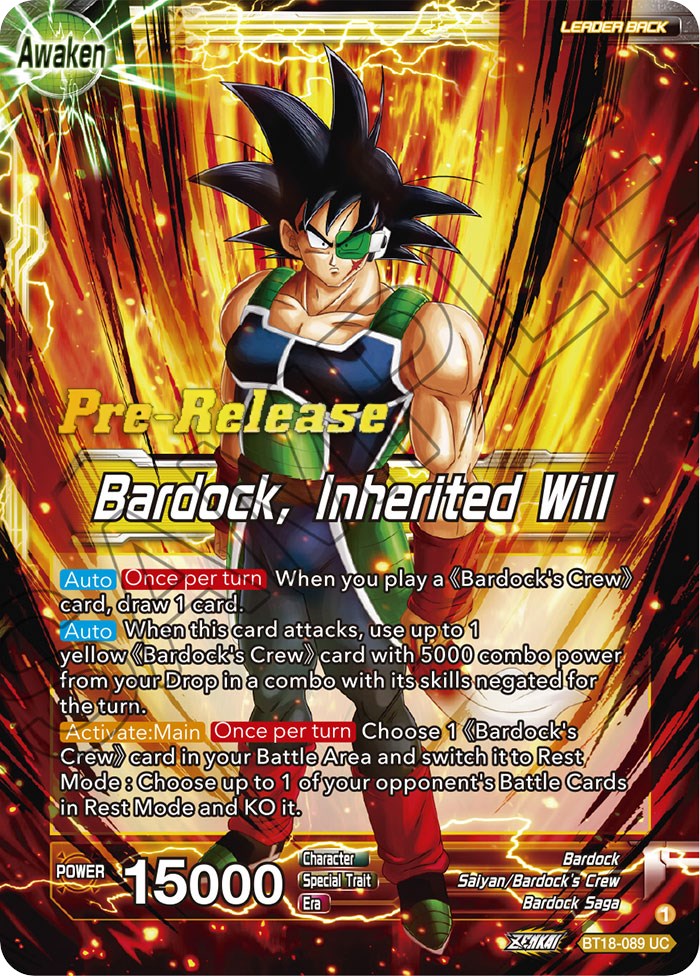 Bardock's Crew // Bardock, Inherited Will (BT18-089) [Dawn of the Z-Legends Prerelease Promos] | Odin's Place