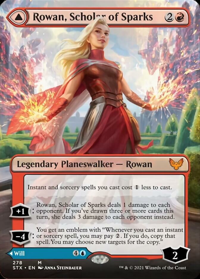 Rowan, Scholar of Sparks // Will, Scholar of Frost (Borderless) [Strixhaven: School of Mages] | Odin's Place