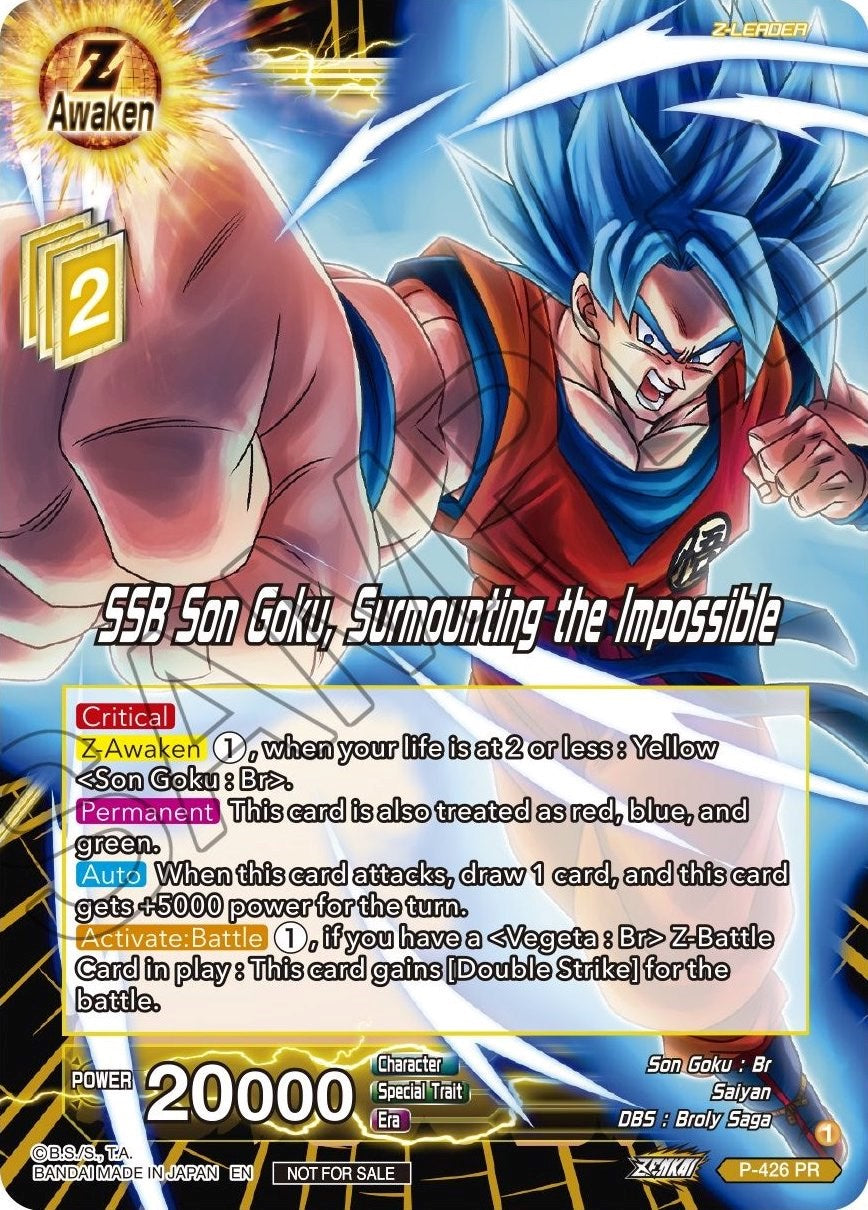 SSB Son Goku, Surmounting the Impossible (P-426) [Promotion Cards] | Odin's Place