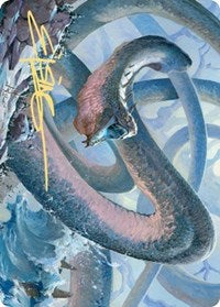 Koma, Cosmos Serpent 1 Art Card (Gold-Stamped Signature) [Kaldheim Art Series] | Odin's Place