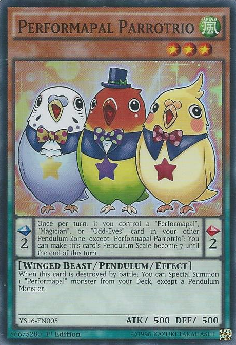 Performapal Parrotrio [YS16-EN005] Super Rare | Odin's Place