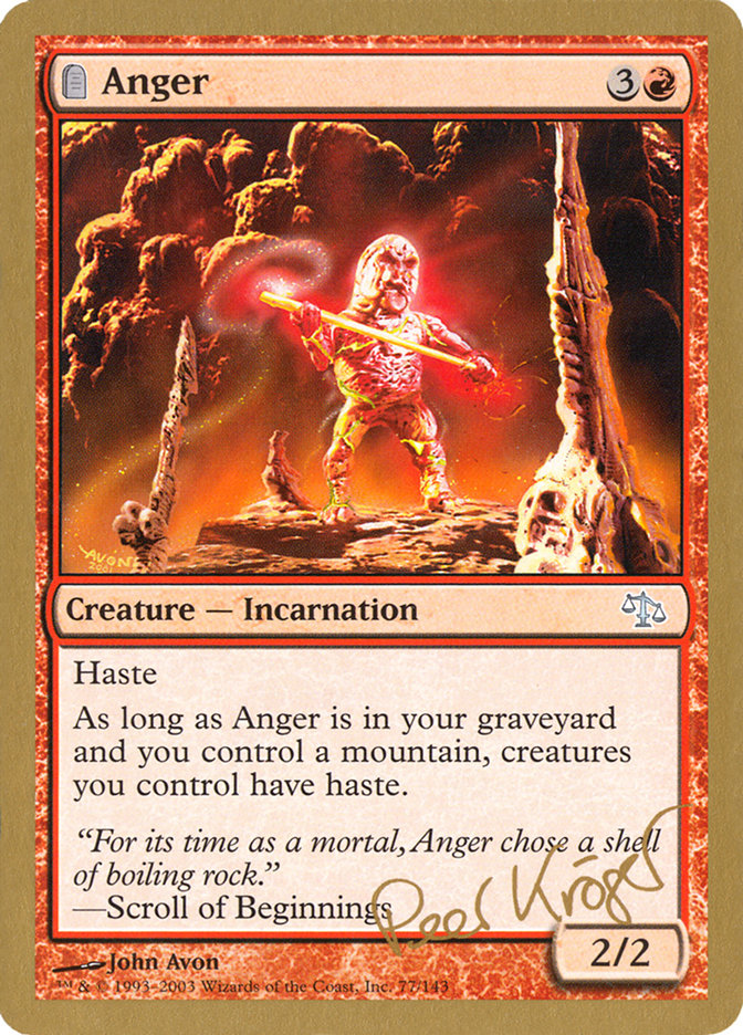 Anger (Peer Kroger) [World Championship Decks 2003] | Odin's Place