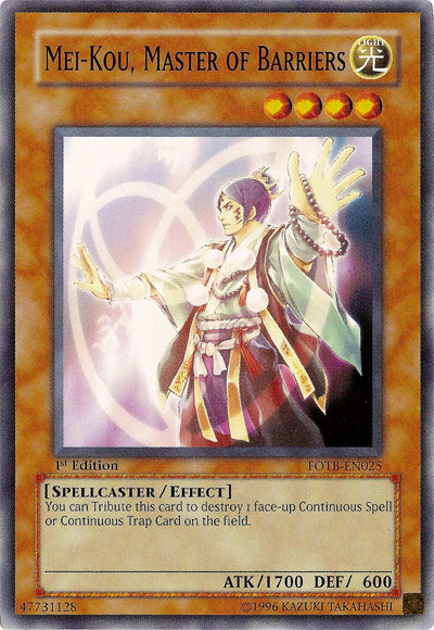 Mei-kou, Master of Barriers [FOTB-EN025] Common | Odin's Place