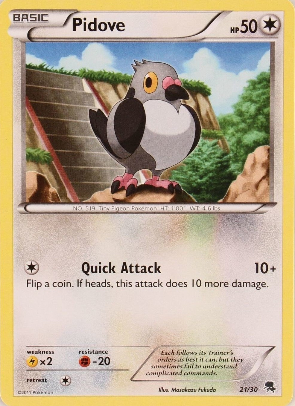 Pidove (21/30) [Black & White: Trainer Kit - Zoroark] | Odin's Place