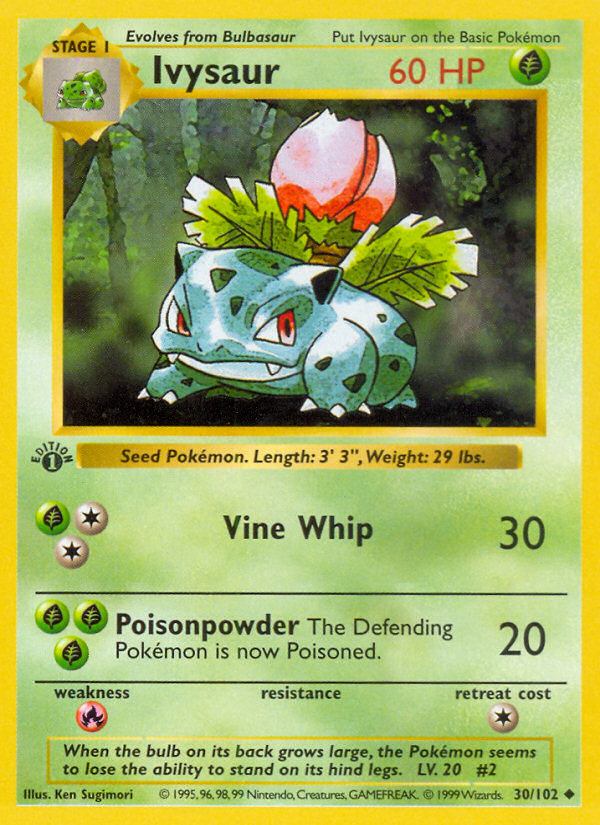 Ivysaur (30/102) (Shadowless) [Base Set 1st Edition] | Odin's Place