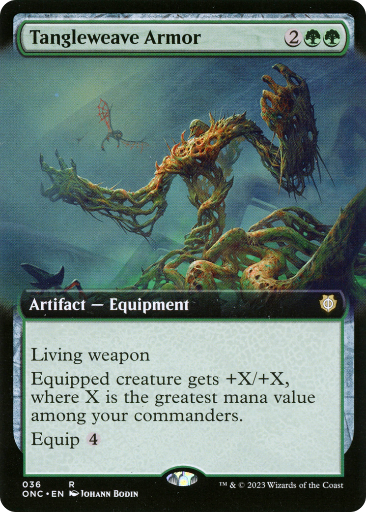 Tangleweave Armor (Extended Art) [Phyrexia: All Will Be One Commander] | Odin's Place