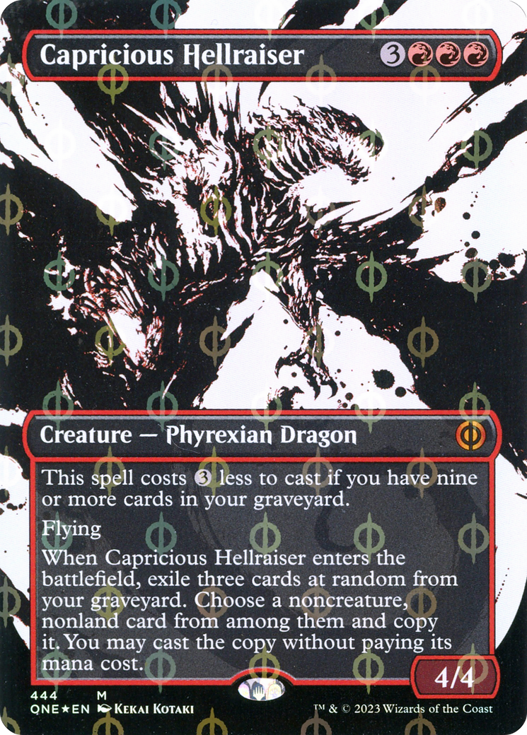 Capricious Hellraiser (Borderless Ichor Step-and-Compleat Foil) [Phyrexia: All Will Be One] | Odin's Place