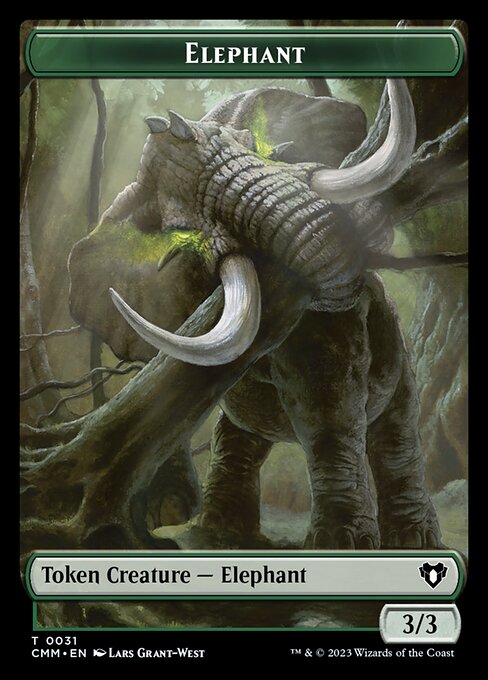 The Monarch // Elephant Double-Sided Token [Commander Masters Tokens] | Odin's Place