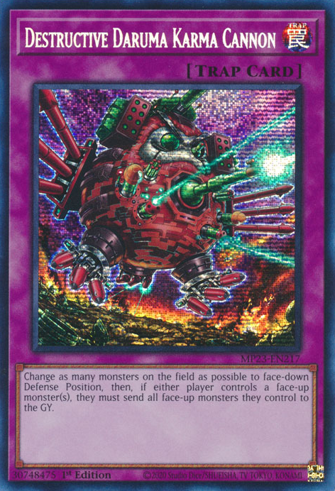 Destructive Daruma Karma Cannon [MP23-EN217] Prismatic Secret Rare | Odin's Place