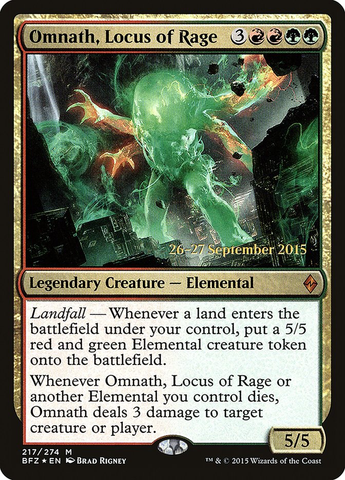 Omnath, Locus of Rage (217) [Battle for Zendikar Prerelease Promos] | Odin's Place