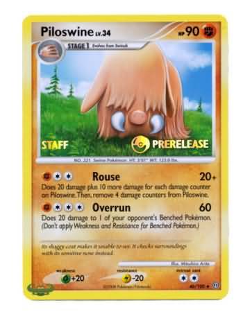 Piloswine (46/100) (Staff Prerelease Promo) [Nintendo: Black Star Promos] | Odin's Place
