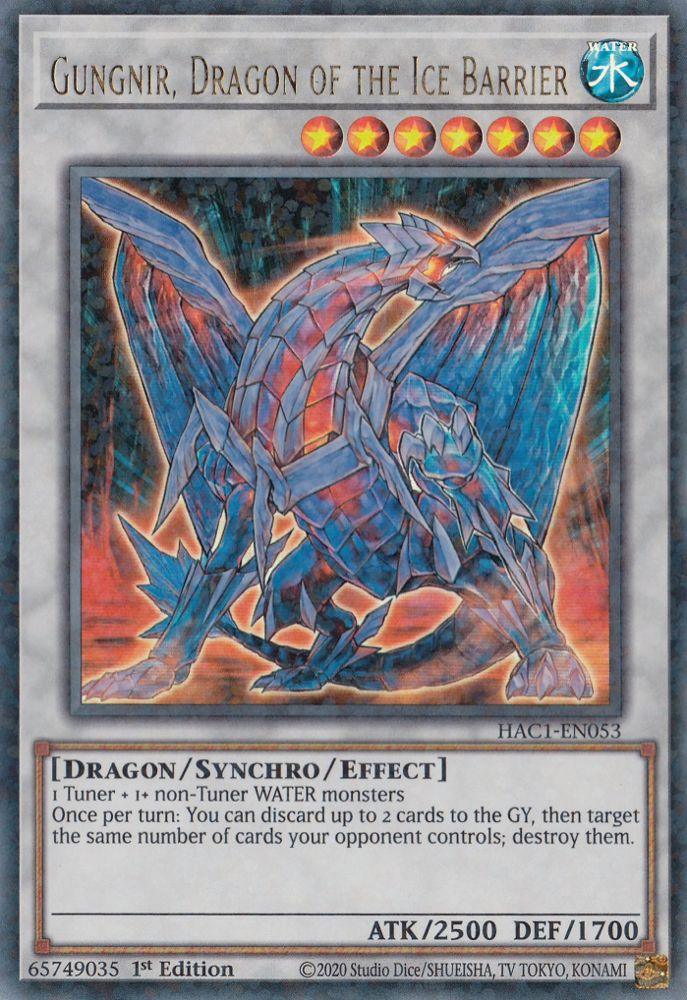 Gungnir, Dragon of the Ice Barrier (Duel Terminal) [HAC1-EN053] Parallel Rare | Odin's Place