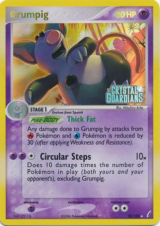 Grumpig (20/100) (Stamped) [EX: Crystal Guardians] | Odin's Place