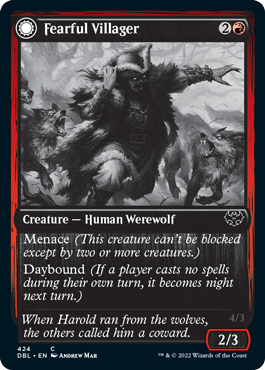 Fearful Villager // Fearsome Werewolf [Innistrad: Double Feature] | Odin's Place