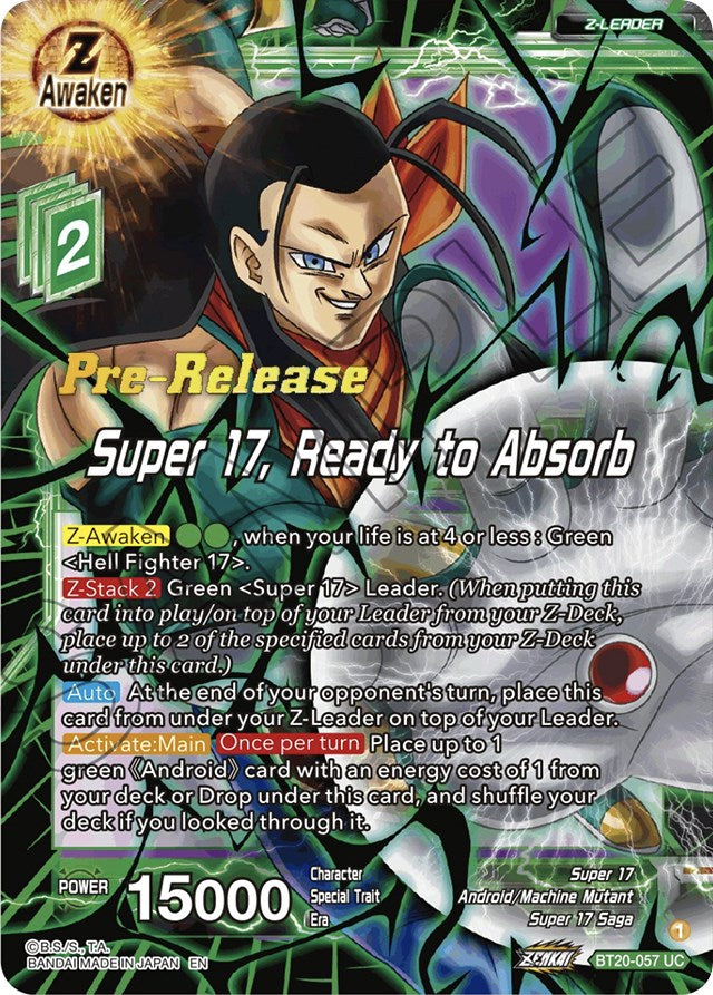 Super 17, Ready to Absorb (BT20-057) [Power Absorbed Prerelease Promos] | Odin's Place