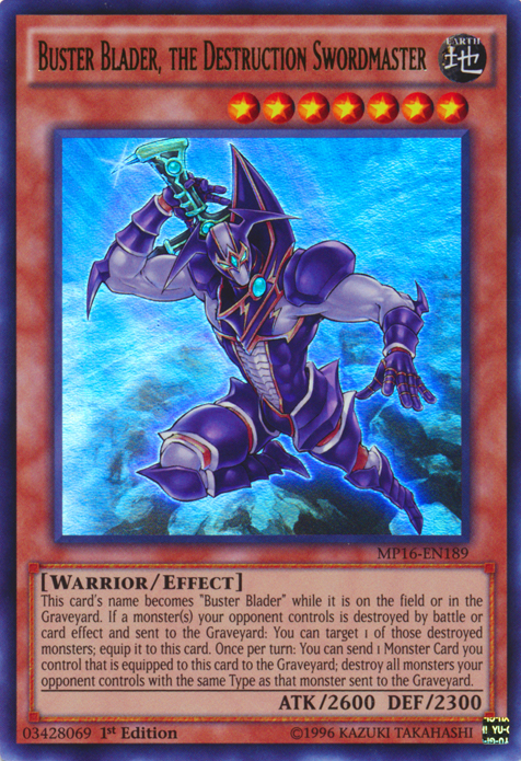 Buster Blader, the Destruction Swordmaster [MP16-EN189] Ultra Rare | Odin's Place
