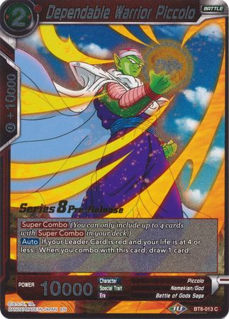Dependable Warrior Piccolo (BT8-013_PR) [Malicious Machinations Prerelease Promos] | Odin's Place