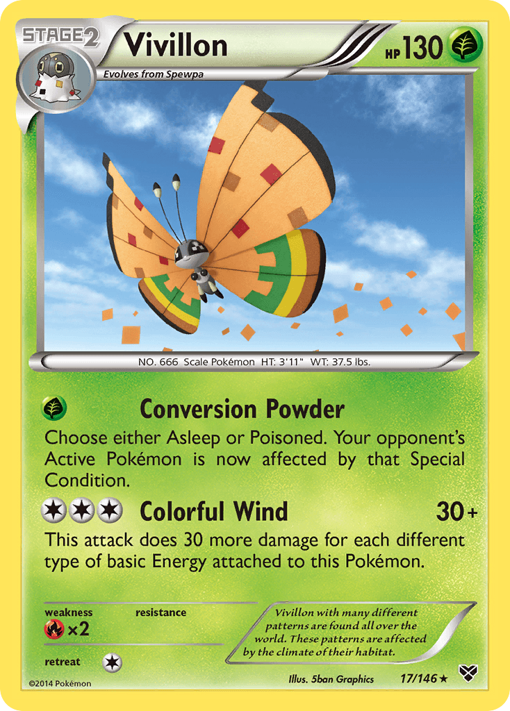 Vivillon (17/146) (High Plains Form/Orange Wings) [XY: Base Set] | Odin's Place