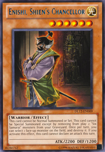 Enishi, Shien's Chancellor (Blue) [DL12-EN009] Rare | Odin's Place