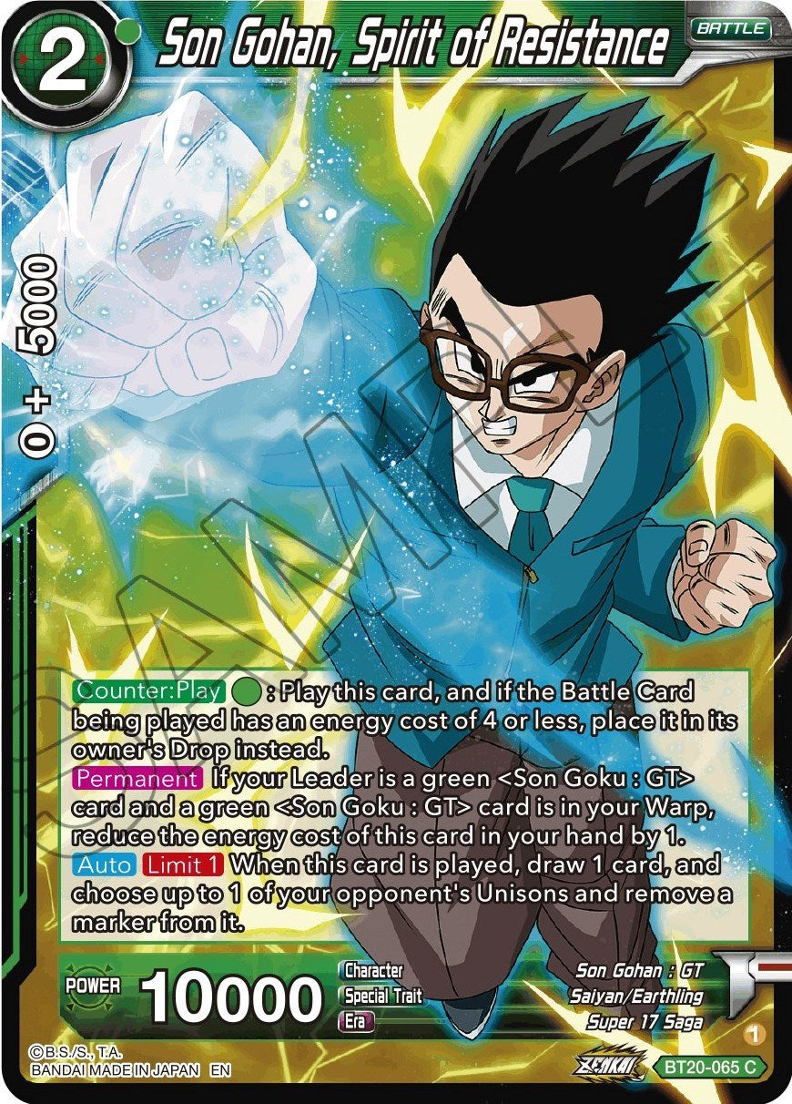 Son Gohan, Spirit of Resistance (BT20-065) [Power Absorbed] | Odin's Place