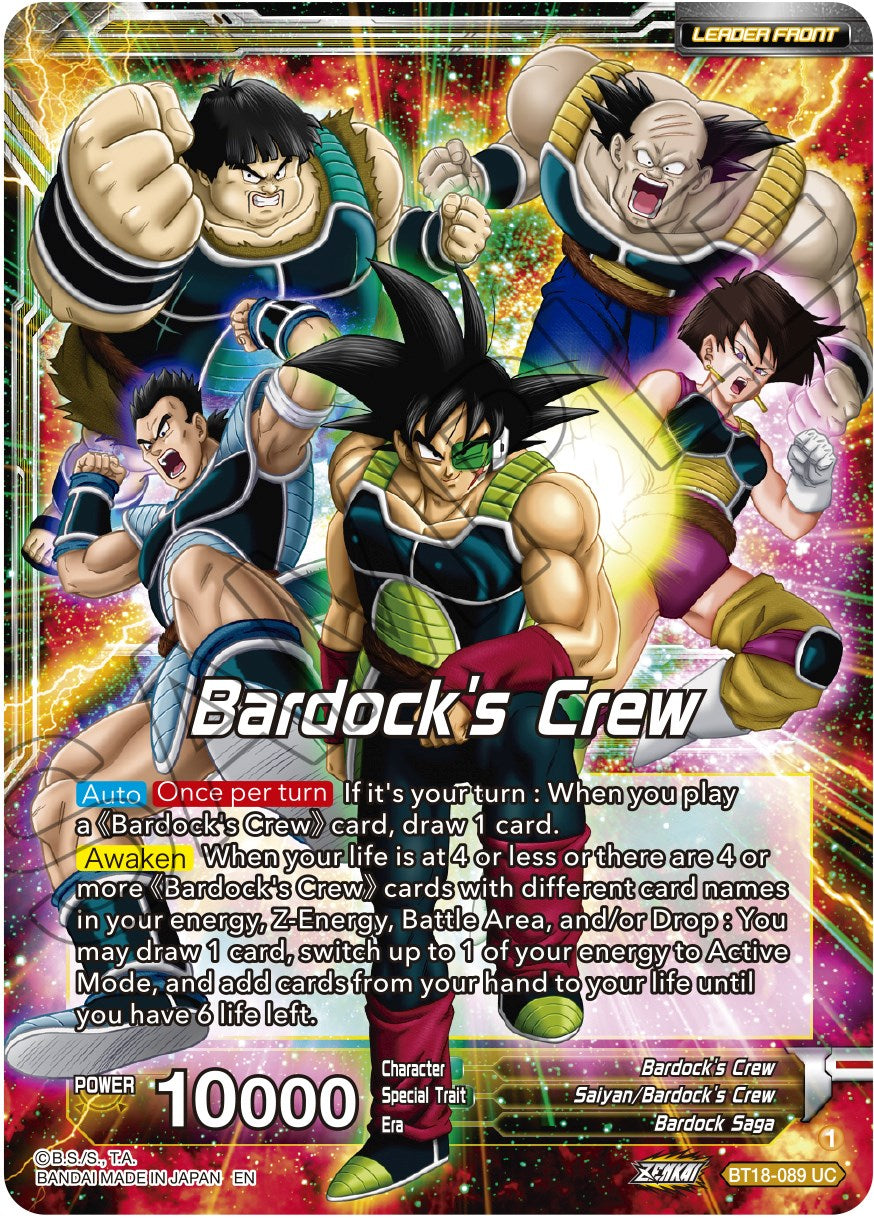 Bardock's Crew // Bardock, Inherited Will (BT18-089) [Dawn of the Z-Legends] | Odin's Place