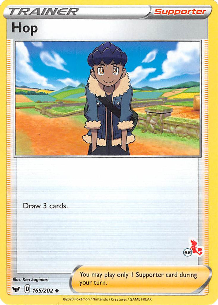Hop (165/202) (Cinderace Stamp #52) [Battle Academy 2022] | Odin's Place