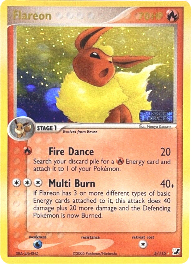 Flareon (5/115) (Stamped) [EX: Unseen Forces] | Odin's Place