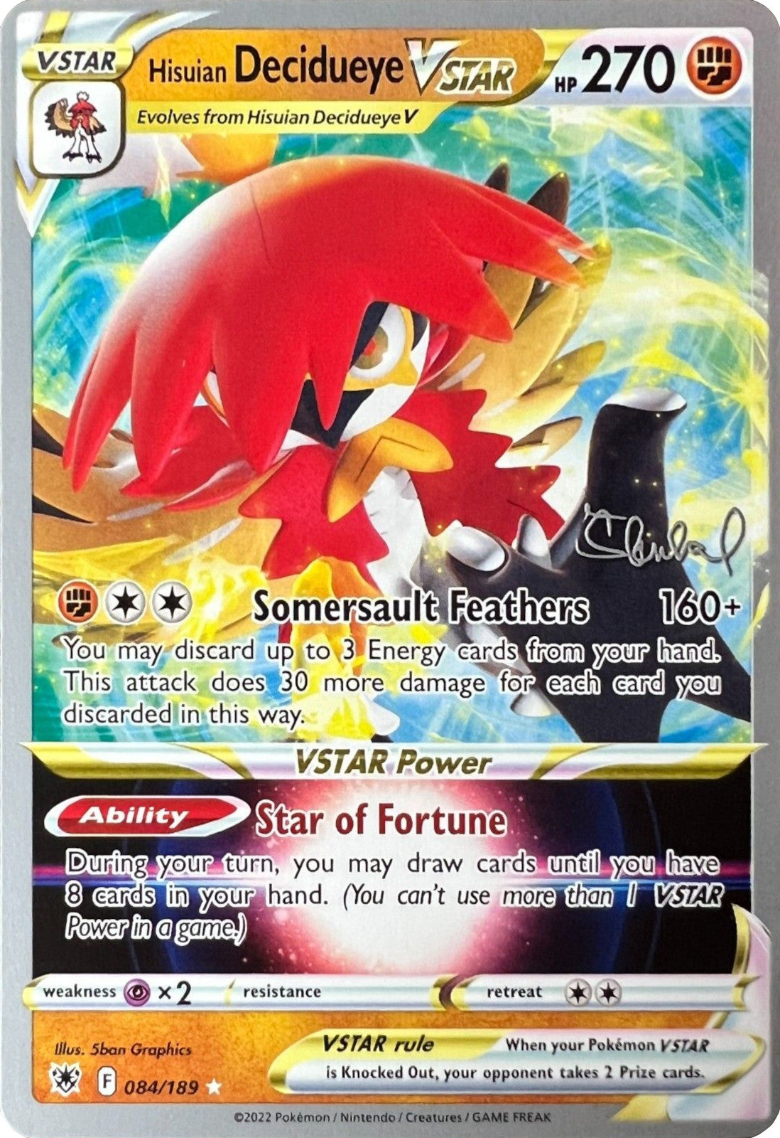 Hisuian Decidueye VSTAR (084/189) (ADP - Ondrej Skubal) [World Championships 2022] | Odin's Place