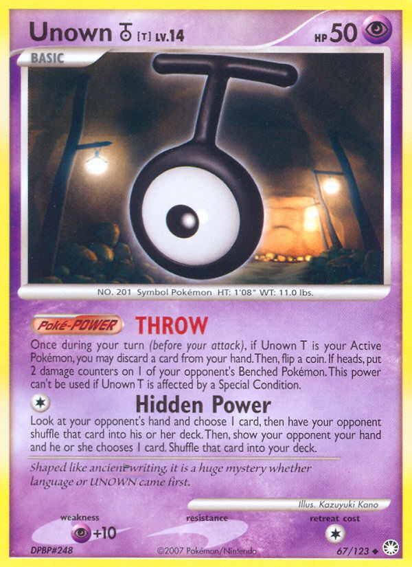 Unown T (67/123) [Diamond & Pearl: Mysterious Treasures] | Odin's Place