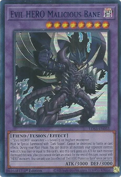 Evil HERO Malicious Bane (Blue) [LDS3-EN033] Ultra Rare | Odin's Place