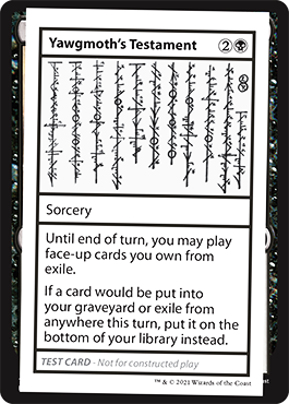 Yawgmoth's Testament (2021 Edition) [Mystery Booster Playtest Cards] | Odin's Place