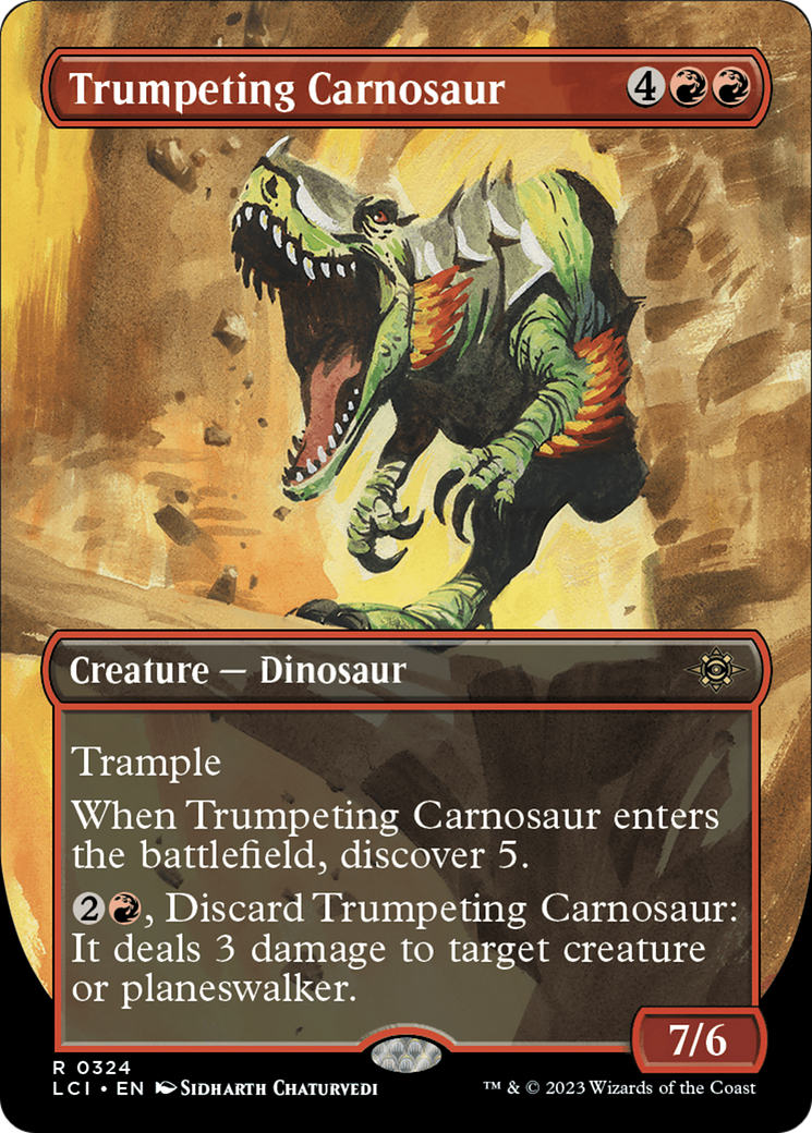 Trumpeting Carnosaur (Borderless) [The Lost Caverns of Ixalan] | Odin's Place