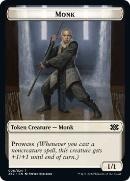 Wrenn and Six Emblem // Monk Double-Sided Token [Double Masters 2022 Tokens] | Odin's Place