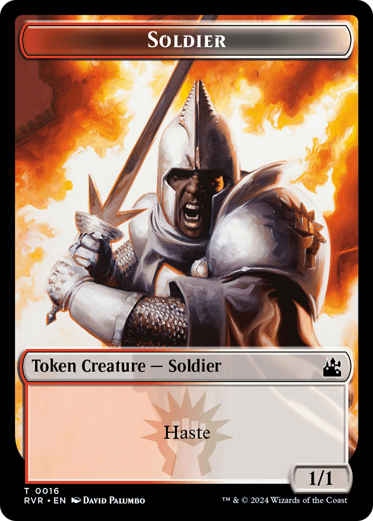 Spirit (0018) // Soldier Double-Sided Token [Ravnica Remastered Tokens] | Odin's Place